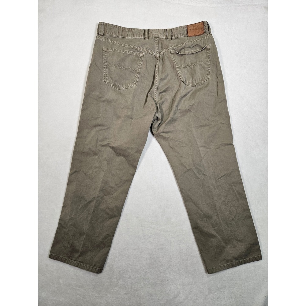 Ermenegildo Zegna Mens 40 Cotton Straight Leg Trousers Olive Drab Made in Italy - Picture 6 of 13